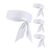 Sports Headband White Tie 4 Pack for Men and Women, Sweat Wicking Adjustable Quick Dry Workout