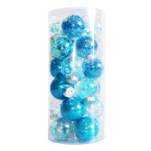 1 scatola da 24 palline di vetro natalizie, 2,36 pollici, multicolore, decorazioni per feste in casa, decorazioni per albero di Natale, decorazioni
