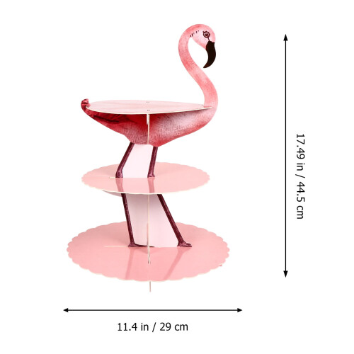 Δίσκος επιδορπίων 3 επιπέδων Flamingo Cupcake Stand για διακόσμηση γάμου και πάρτι 1