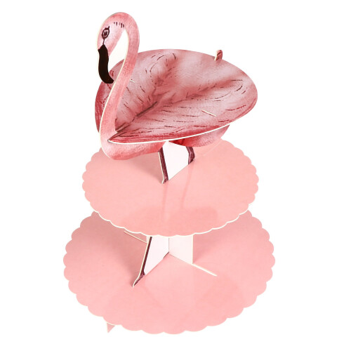 Δίσκος επιδορπίων 3 επιπέδων Flamingo Cupcake Stand για διακόσμηση γάμου και πάρτι 2