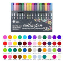 Dual Line Outline Markers Pens for Journaling Metallic Glitter Art Pens for DIY Crafts and Scrapbooking