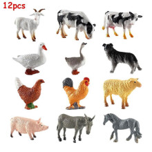 TONAIN2,5 cm - 4 cm kakkukoriste miniatyyri maatilan eläinhahmoja PVC, 12 kpl setti