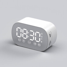 Jacenvly2024Bezdrátový Bluetooth reproduktor s FM rádiem, mini přenosný budík s kartou a zrcadlem, kompatibilní se všemi telefony, bytové