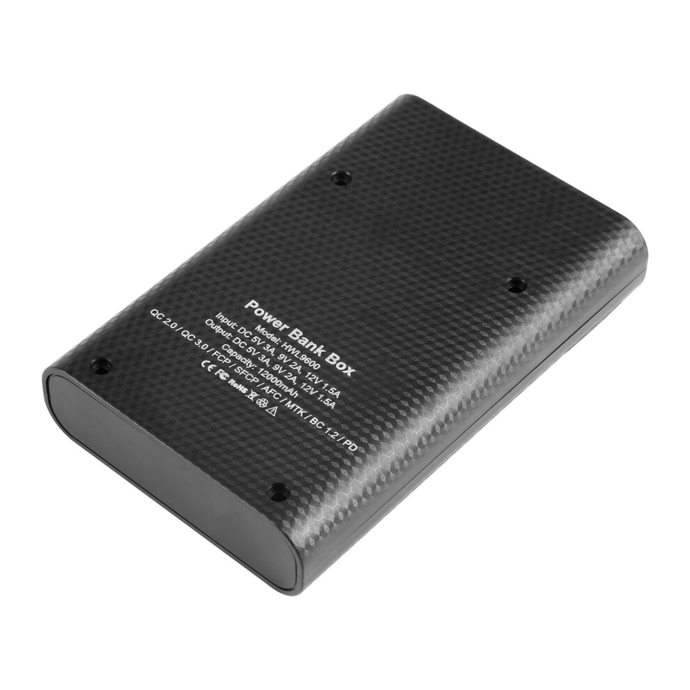 4X 18650 Battery (Not Included) 12000Mah Dual-Way Qc Charger Power Bank Shell Box With 2X Usb Output & Display, Suppo 9482828445811