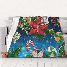 Fijne kerst fleece deken, superzacht en knus, voor mannen, vrouwen, ouderen en kinderen. Kenmerken: superzacht, 102 x 76 cm.