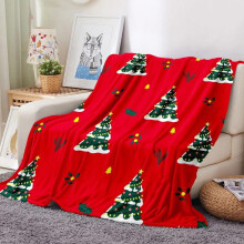 Kerstknuffeldeken 100x130cm, flanellen fleece deken voor bed, bank, fauteuil - slaapdeken voor de feestdagen, stijlvolle kerstdecoratie