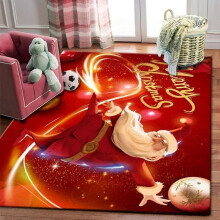 80*160 cm Vrolijk kerstkleed met kerstman en eland - Antislip vloermat voor kinderen, slaapkamers, woonkamers en keukens