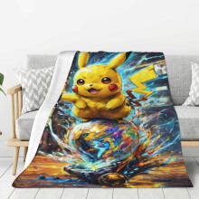 Pikachu fleece deken, superzachte en knusse plaid, kinderbeddengoed. Kenmerken: superzacht, 152 x 127 cm.