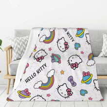 Hello Kitty fleece deken, superzacht en knus, geschikt voor mannen, vrouwen, ouderen en kinderen. Kenmerken: superzacht, 102 x 76 cm.