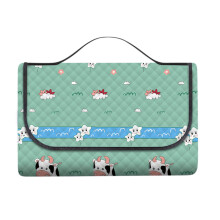 Lksixu59"x79" Extra grote picknickdeken met cartoonprint, opvouwbare waterdichte campingmat met draagriem, zandvrije stranddeken voor buitenreizen
