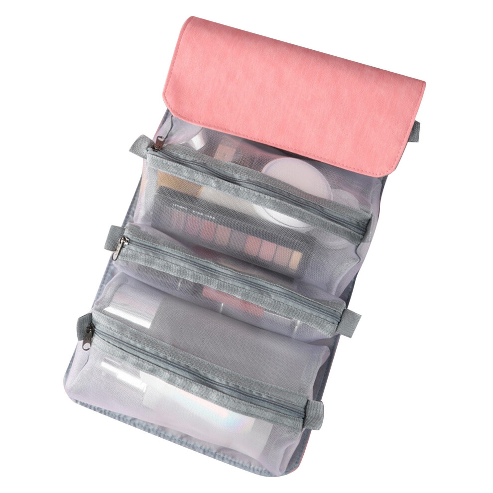 Kayannuo 4-in-1 Hanging Roll Up Travel Toiletry Bag, Detachable Cosmetic Organizer Pouch, Mesh Makeup Bag, Homecoming Back to School Clearance