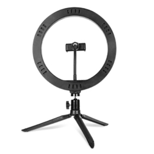 Projecteur circulaire LED avec support triangulaire de bureau réglable USB et télécommande pour salle de diffusion en direct 1