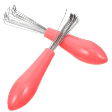 Hair Brush Cleaner and Comb Cleaning Tool with Ergonomic Wooden Handle for Quick Hair Removal, 2pcs