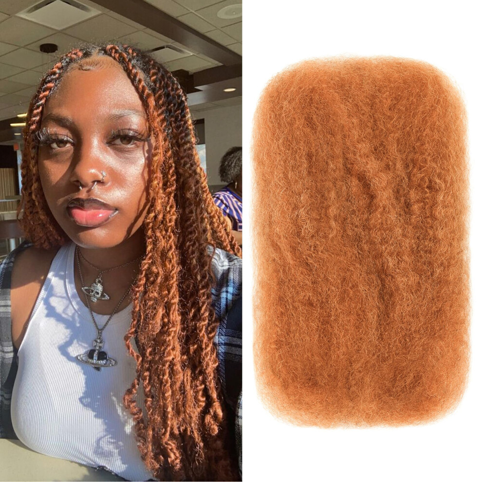 Unisex Black Afro Kinky Bulk Human Hair 18 Inch Dyeable Heat Styling For Twist Braids And Locs