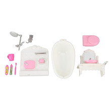 Miniature Dollhouse Washroom Furniture Set 1 12 Scale Doll House Accessories Including Bath Tub Vanity Toilet Ceramic Dollhouse Furniture Non Toxic