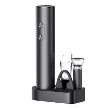 Electric Wine Opener Set with Foil Cutter, Aerator, Vacuum Stopper for Wine Lovers
