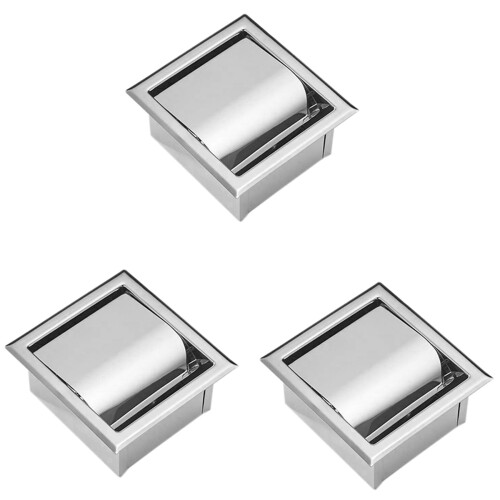 3x Edelstahl-Wand-Toilettenpapierhalter, moderner Stil