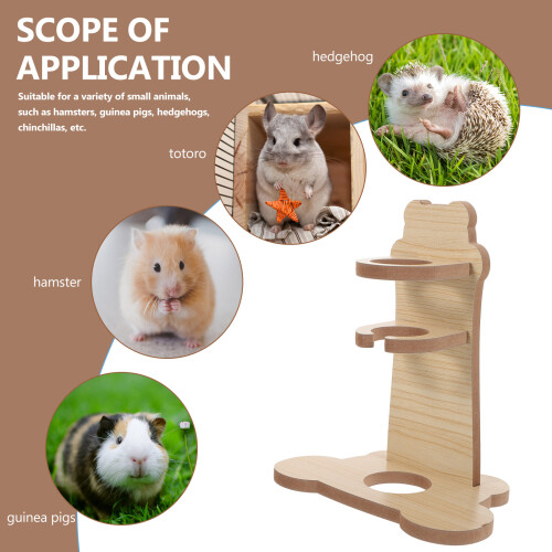 Adjustable Waterer Holder Decorative Bottle Stand Pet Accessories Hamster Rabbit Rack Bamboo 2