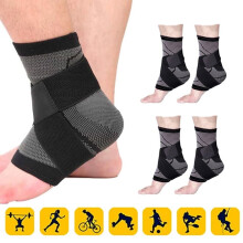 2 paia di supporti per caviglia da uomo e donna, tutori sportivi per palestra, protezioni per i piedi, fasce compressive di supporto (nero-M)