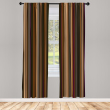 Ambesonne Retro Curtains, Shades of Earthen Tones, Pair of 28"x95", Tan and Brown