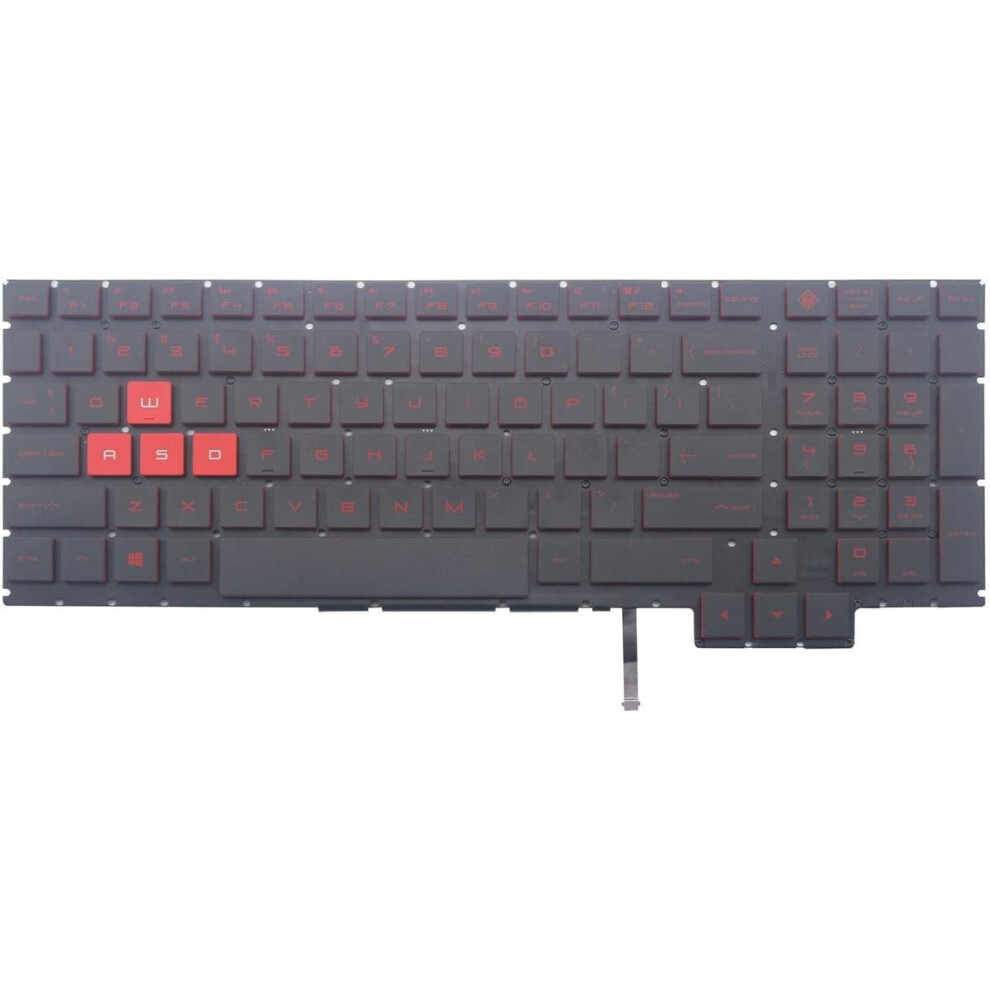 New Us Backlit English Laptop Keyboard (Without Frame) Replacement For Hp Omen 15-Ce018dx 15-Ce019dx 15-Ce026tx 15-Ce005tx Black/Red 9499224628755