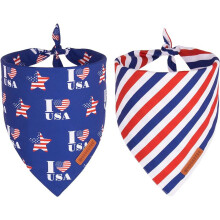 Bandana pour chien pour la fête de l'Indépendance, plusieurs tailles disponibles, foulard triangulaire réversible pour chien moyen et grand