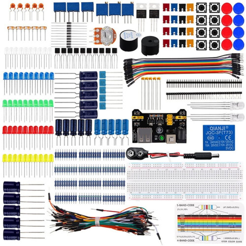 Jixopn DIY Electronics Basic Kit 830Breadboard Resistors Komponent buzzera dla R3