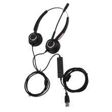 USB Headset for Call Center, Lightweight Noise-Canceling with Microphone, Compatible with Various Head Sizes