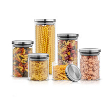 Barattoli per alimenti con coperchi ermetici in acciaio inox - Set da 6