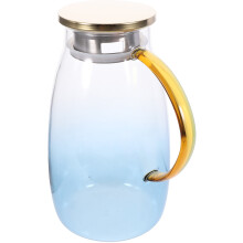 Clear Container with Lid Cold Water Kettle Blue Gradient Explosion-proof Pitcher Glass Jug