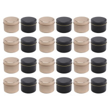 Qtmnekly 24 Pack Candle Tin Cans with Lids, 4 Oz, Metal Candle Jars for DIY Candle Making, Arts & Crafts, Favors and Gifts