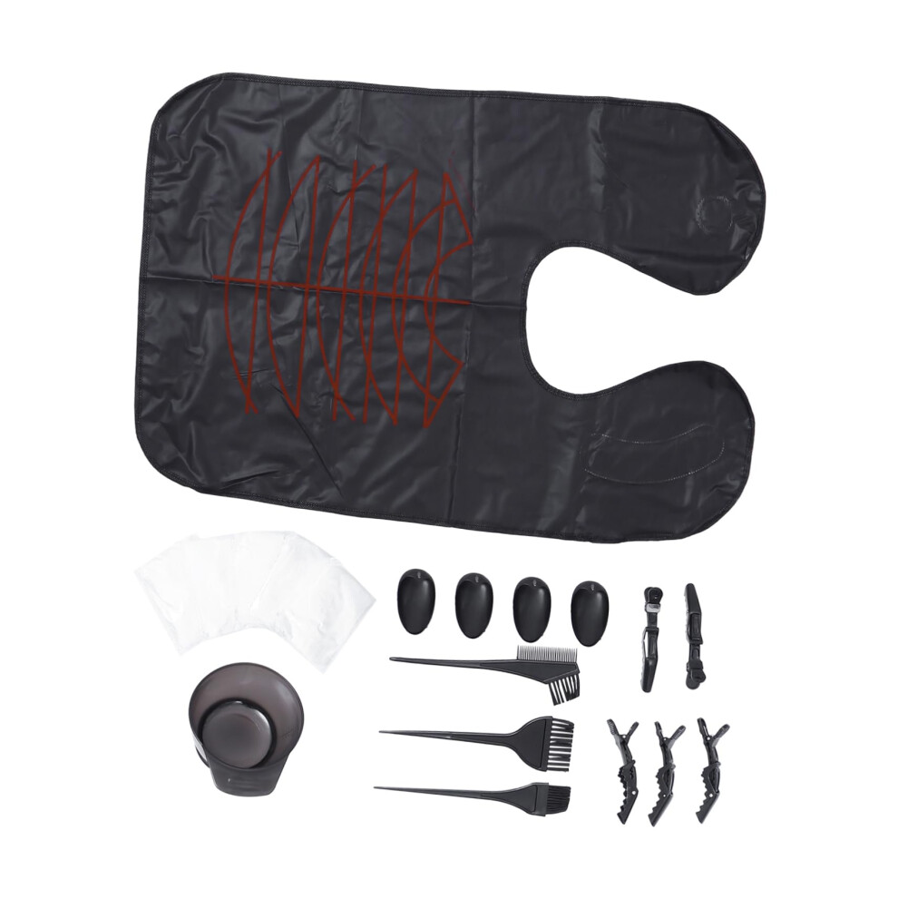32pcs Hair Dyeing Kit with Bowls Brushes Gloves and Clips for Precise Home Coloring and Highlights