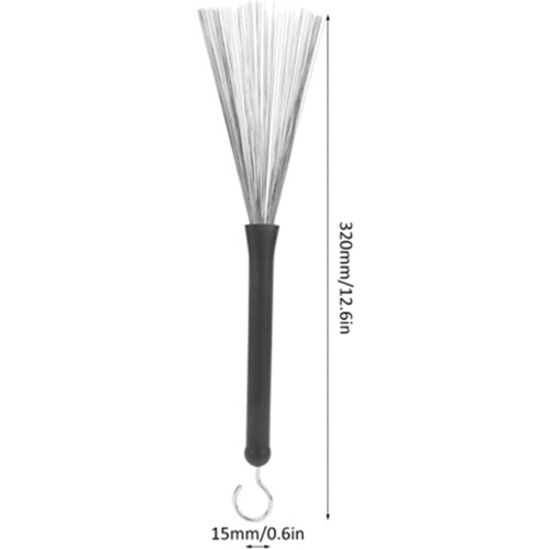 2 Pcs Retractable Stainless Steel Jazz Drum Brushes with Rubber Handle for Precision Play 1