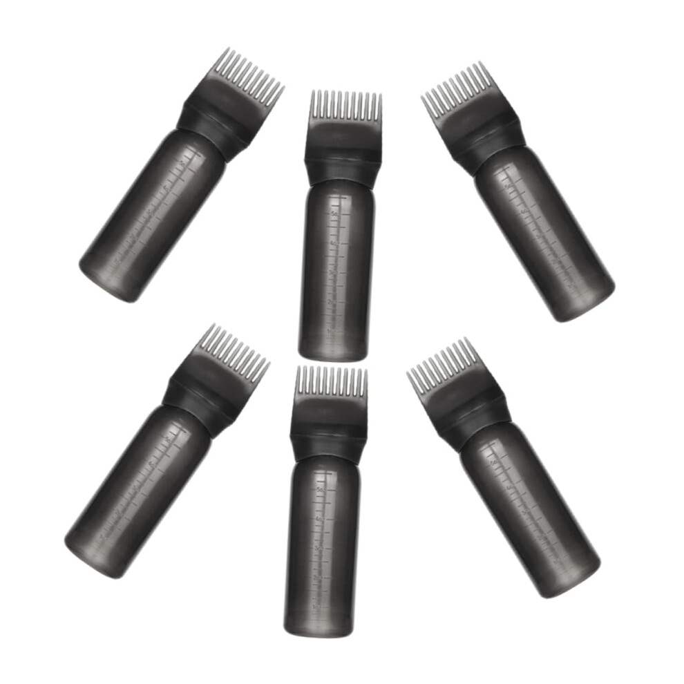 6pcs Root Comb Applicator Bottles for Hair Dye, Reusable Salon Hair Color Applicator Set