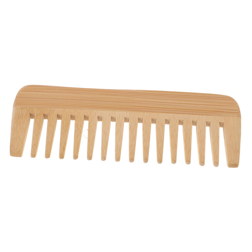 Wide Tooth Wooden Hair Comb with Ergonomic Handle for Detangling and Scalp Massage