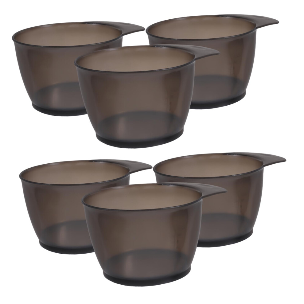 6pcs Hair Dye Mixing Bowl Set with Ergonomic Grip, Stackable, Easy Clean for Salon or Home Use