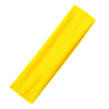 Yellow Sweat Absorbing Yoga Headband with Secure Stretch Fit for Running and Workout