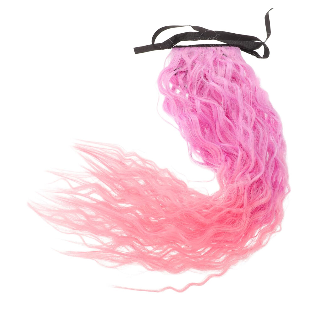 Unisex Ponytail Hair Extension Long Curly Wavy Clip In Synthetic Hairpiece For Women Naturallooking Volume