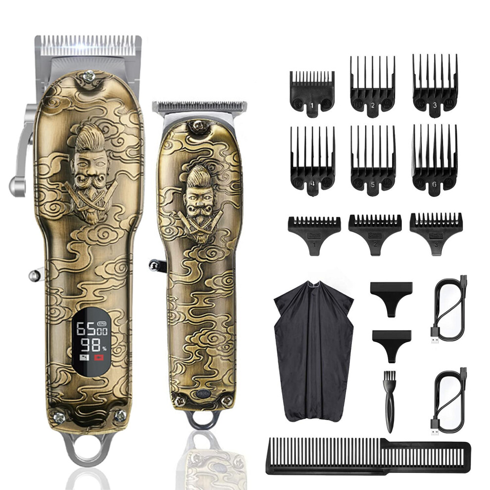 Men's Hair Clippers and Trimmers Set, Cordless Barber Clippers  Beard Trimmer, USB Rechargeable, Adjustable