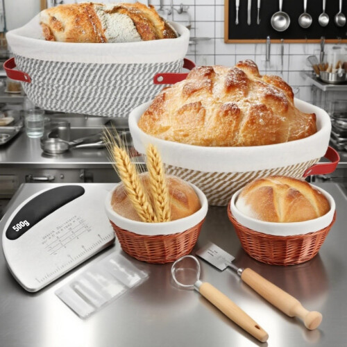 Sourdough Bread Starter Kit with Proofing Basket, Dough Scraper, Lid and Baking Tools Set COLOR6 2