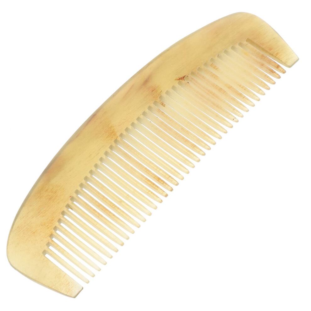Unisex Natural Horn Comb Anti Static Smoothing Design Gentle Detangling Teeth For Hair And Beard Travel Use