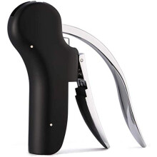 Stainless Steel Wine Opener Corkscrew with Easy Lever Operation and Builtin Foil Cutter for Home