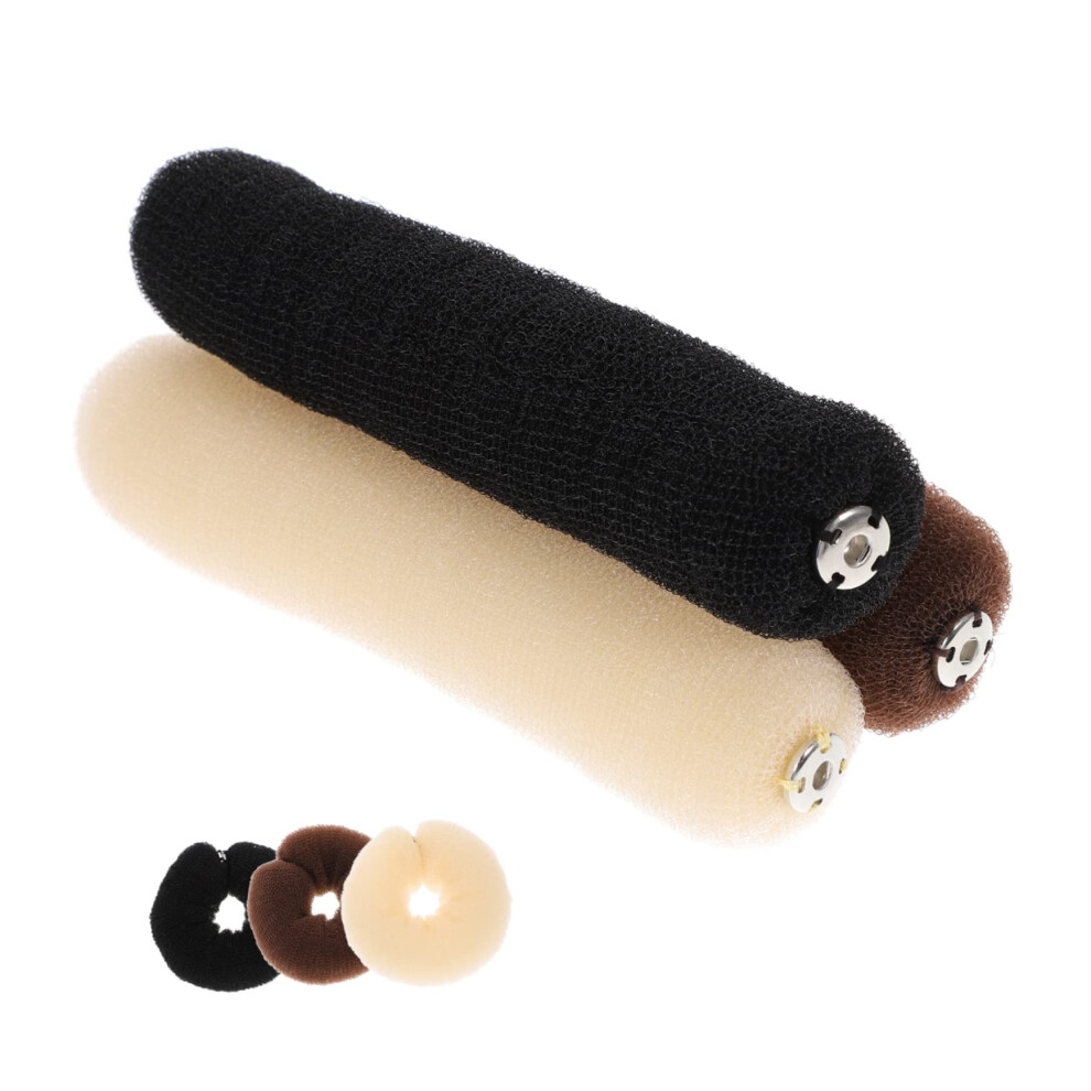 Unisex Hair Bun Maker Set 3Pcs Reusable Donut Bun Styling Tool For Women Quick Volume Boost Secure Hold
