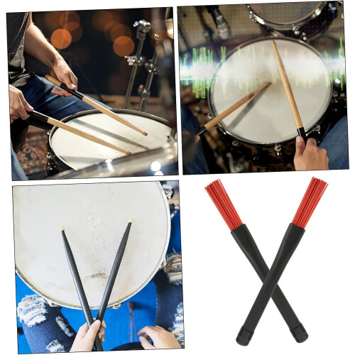 Retractable Drum Brushes with Ergonomic NonSlip Handle for Jazz and Rock Drummers Beginners 1