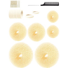 Hair Bun Maker Set with Multiple Sizes, Golden Hair Bun Styling Kit for Secure AllDay Hold