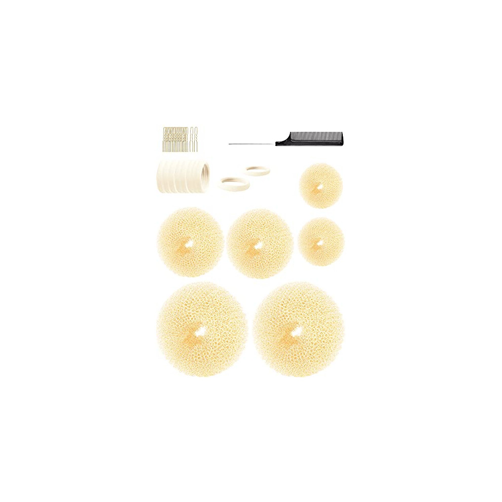 Unisex Golden Hair Bun Maker Set With Multiple Sizes, Hair Bun Styling Kit For Secure Allday Hold