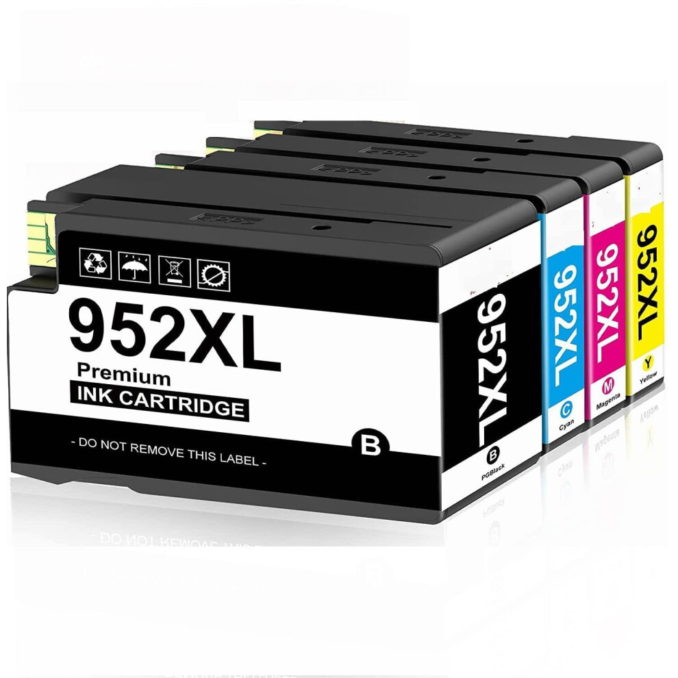 Compatible Ink Cartridges Replacement For Hp 952 Xl 952XL With Updated Chips For Officejet Pro 7740 8210 8710 8720 (Black, Cyan, Magenta, Yellow) Blue,Pink,Black 9173940146648