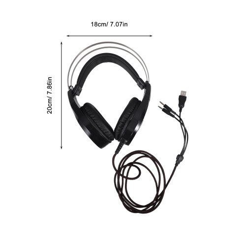 1 paio di cuffie da eSport con luci a LED e microfono integrato (nere) 2