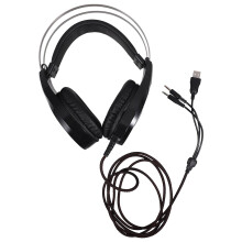 1 st. Esports ljusemitterande headset med trådanslutning och mikrofon (svart)