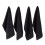 Torchons noirs unis à motif gaufré (lot de 4) 1